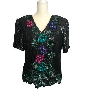 Stenay Vintage Sequin and Beaded Top From the 80s